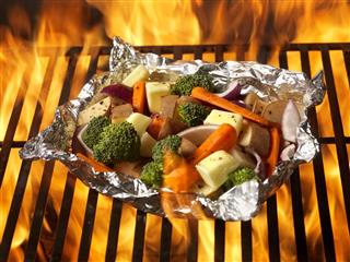 Raw Vegetables On The Barbecue