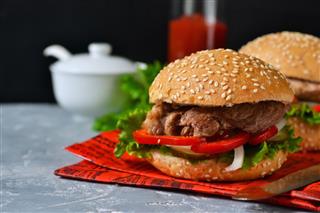 Homemade Hamburger With Beef