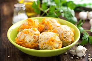 Chicken Meatballs With Rice Braised