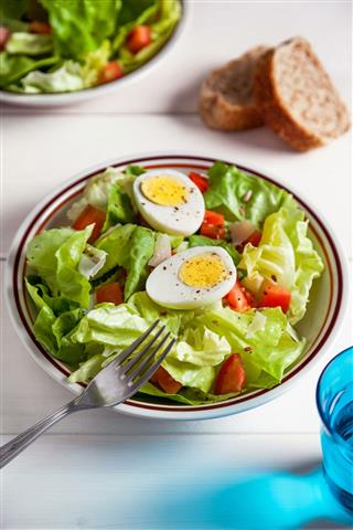 Dietary Salad With Boiled Eggs
