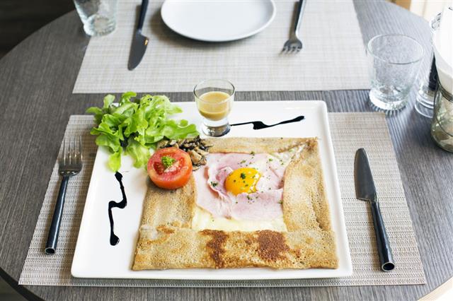 Ham Cheese And Egg Crepe