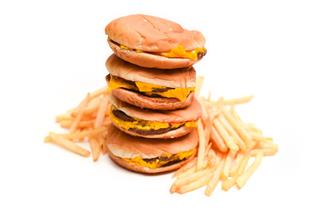 Fast Food Cheeseburgers And French Fries