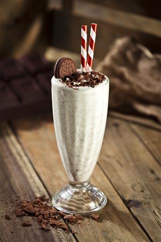 Milk Shake With Cookie And Crumbs