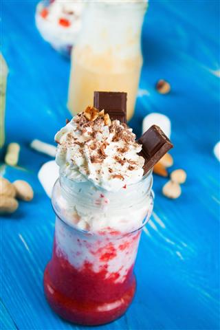 Milk Shake With Fruit And Nuts