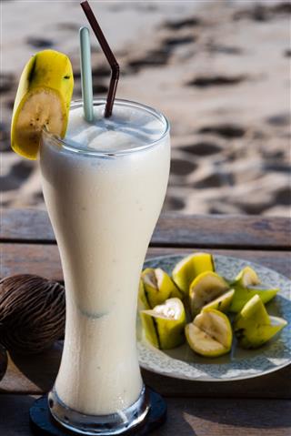 Banana Milk Shake In Glass