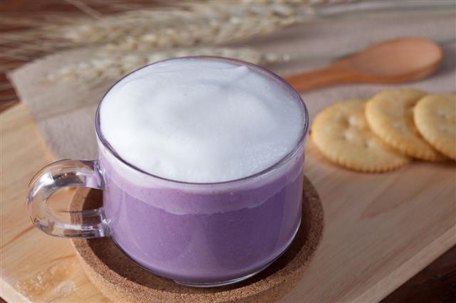 Purple Milk With Biscuits