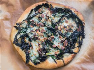 Pizza With Black Kale And Gorgonzola