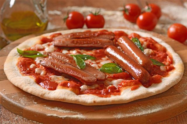 Pizza With Frankfurters
