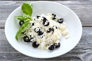 Olives With Rice And Grated Cheese