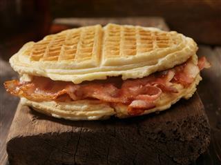 Waffle And Bacon Sandwich