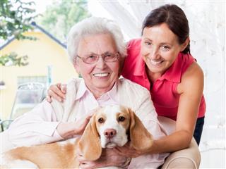 Senior Woman And Caregiver