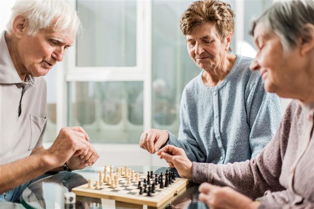 Senior People Playing Chess