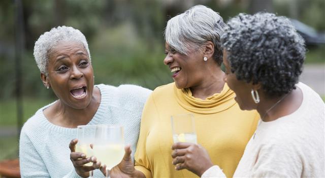 Three Senior Woman With Drinks