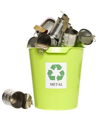 Recycling Bin With Metal Products