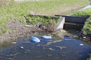 Garbage In Small Stream Pollution