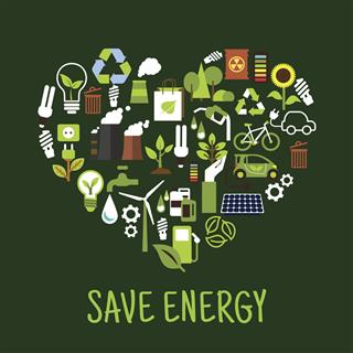 Save Energy Concept Icons