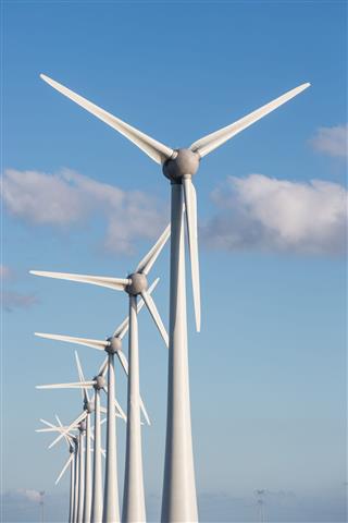 Row Of Wind Turbines