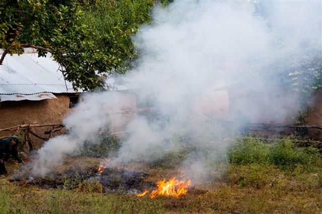 Farmers Burn Waste In Fields
