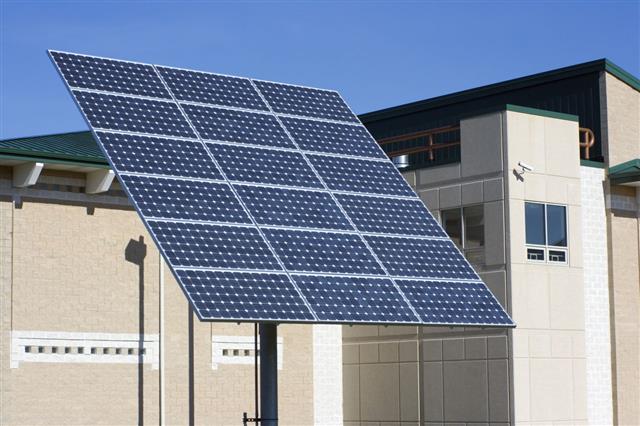 Solar Panel In Front Of Hospital