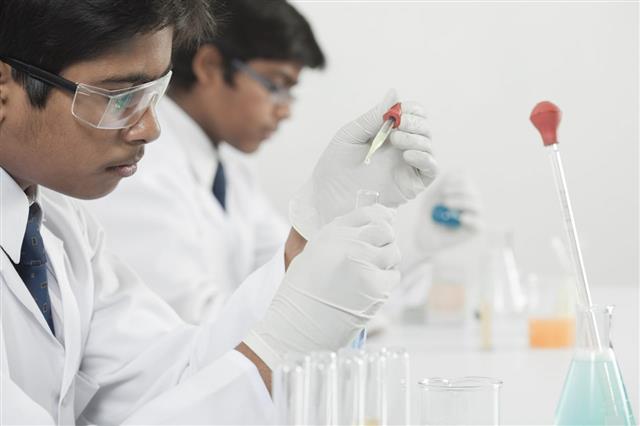 Students Learning Practical Chemistry