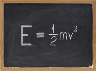 Kinetic Energy Equation On Blackboard