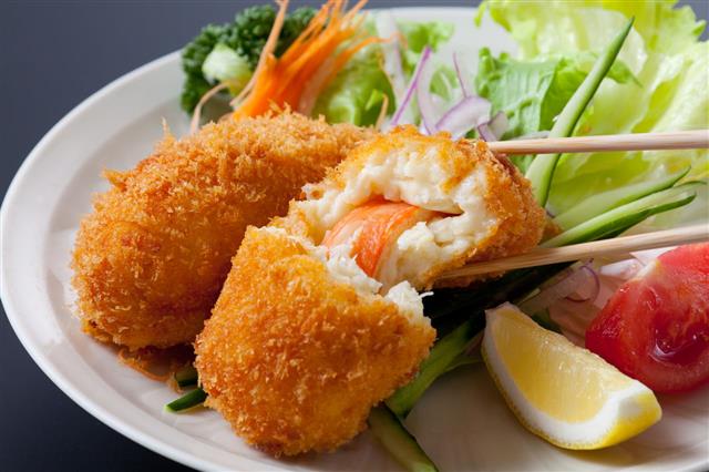Fried Breaded Crab Meat With Cheese