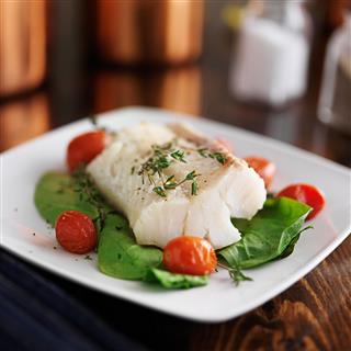 Halibut With Spinach