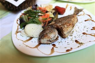 Fried Dorado Fish With Vegetables