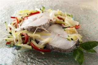 Steamed Hake With Vegetables
