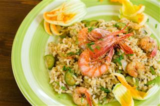Risotto With Shrimps And Zucchini