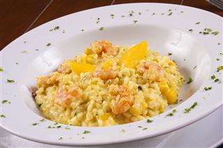 Risotto With Shrimp And Mango