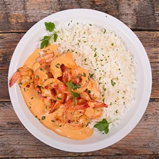 Shrimp With Curry And Coconut Sauce