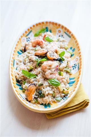 Risotto With Shrimps And Zucchini