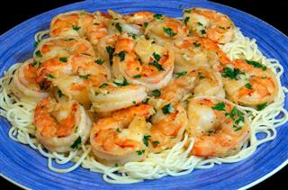 Jumbo Shrimp Scampi With Spaghetti