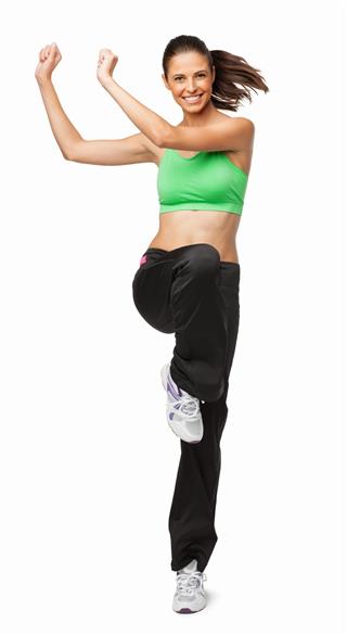 Woman Exercising In Aerobic Style