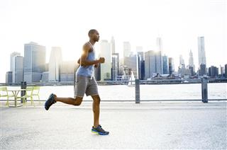 Man running in New York