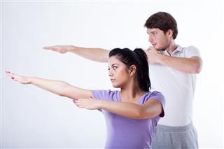Young Couple Exercising