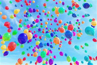 Colored Flying Balloons