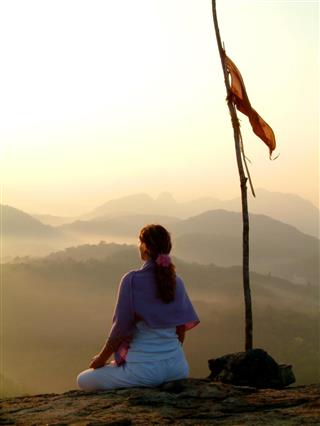 Sunrise meditation & flag
