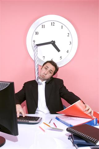 Time pressure on businessman