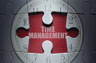 Time management puzzle concept