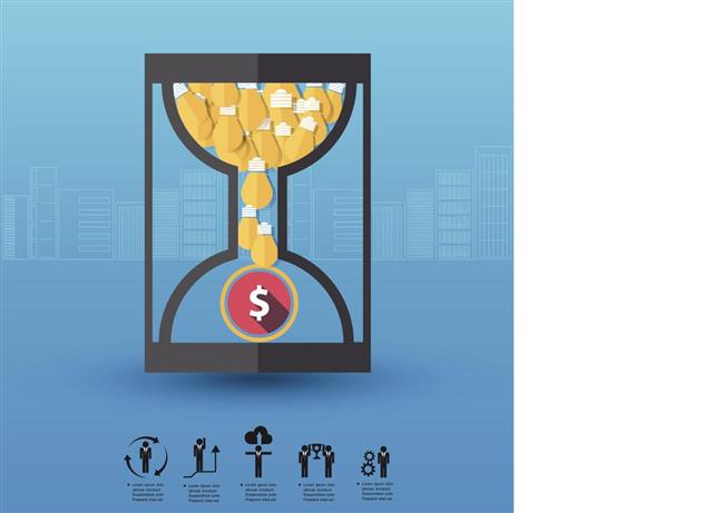 Ideas Money and hourglass Concept