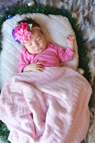 Baby Sleep On Blanket