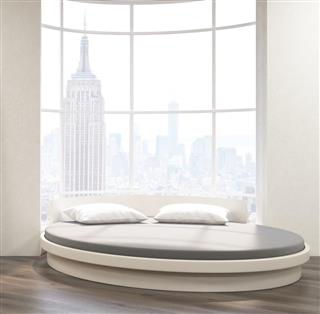 Bedroom with round bed