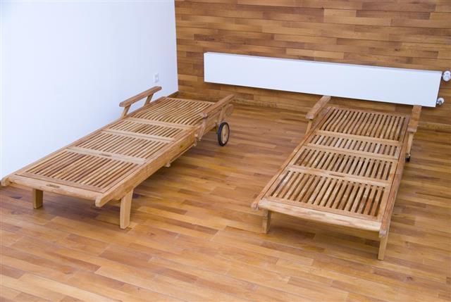Wellness Wood beds in the spa area Wellness area