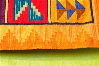 Traditional Geometric Mexican Wool Rug