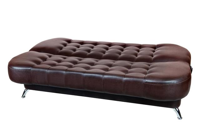 Dark brown leatherette sofa bed