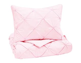 Pink Pillows and Blanket Isolated on White Background. Clipping Path