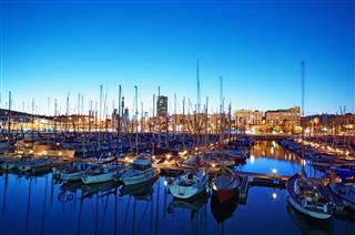 Marina Port Vell In Barcelona Spain