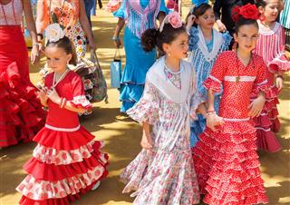 Spanish Girls In Traditional Dress